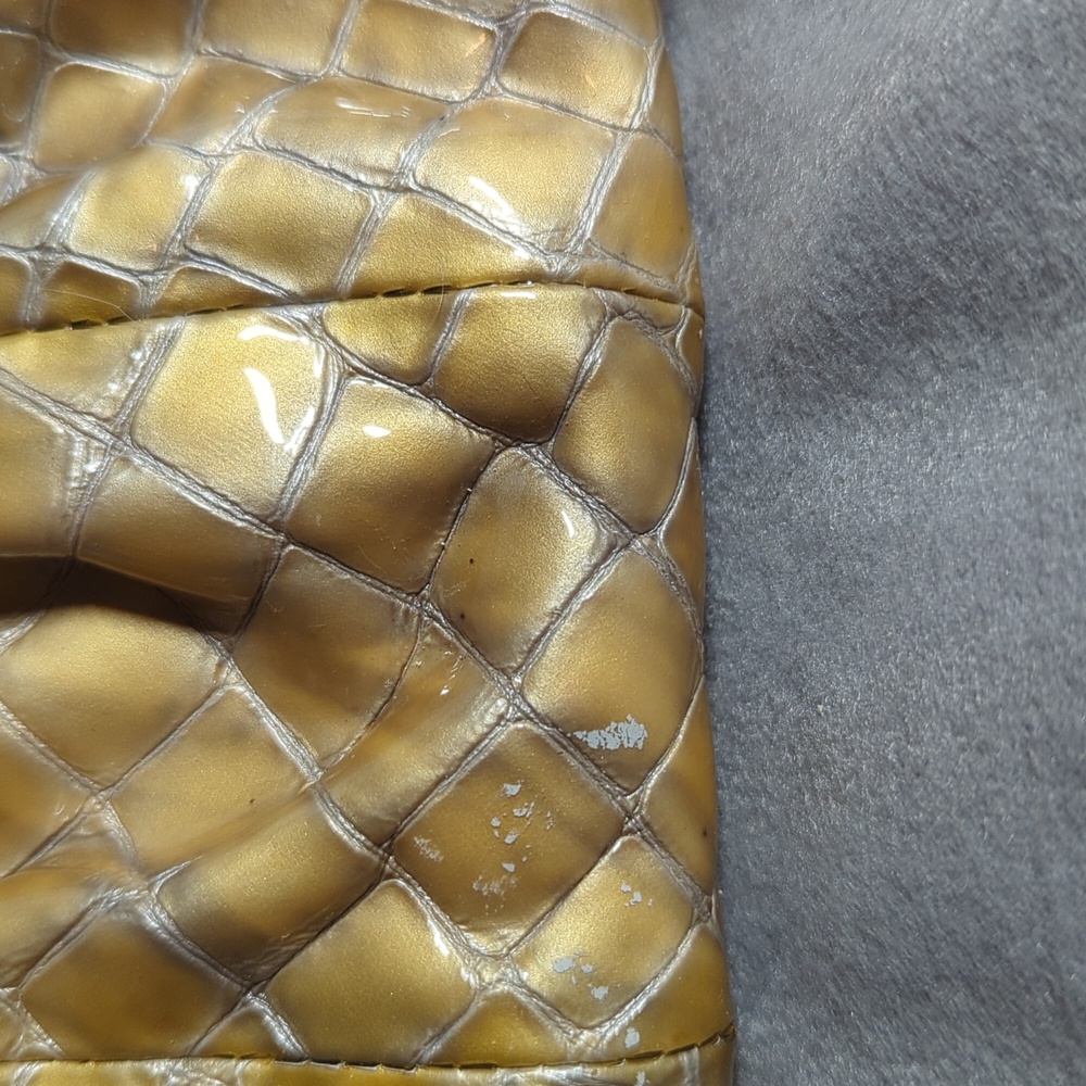 Brighton Chic Yellow Crocodile Pattern Clutch - image 6